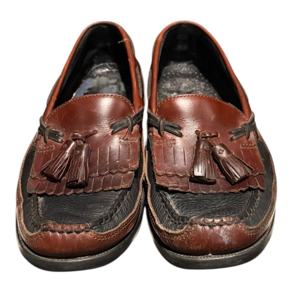 Sperry Top Sider Men's Size 9 M Black Brown Leather Comfort  Kiltie Loafers - Picture 4 of 9